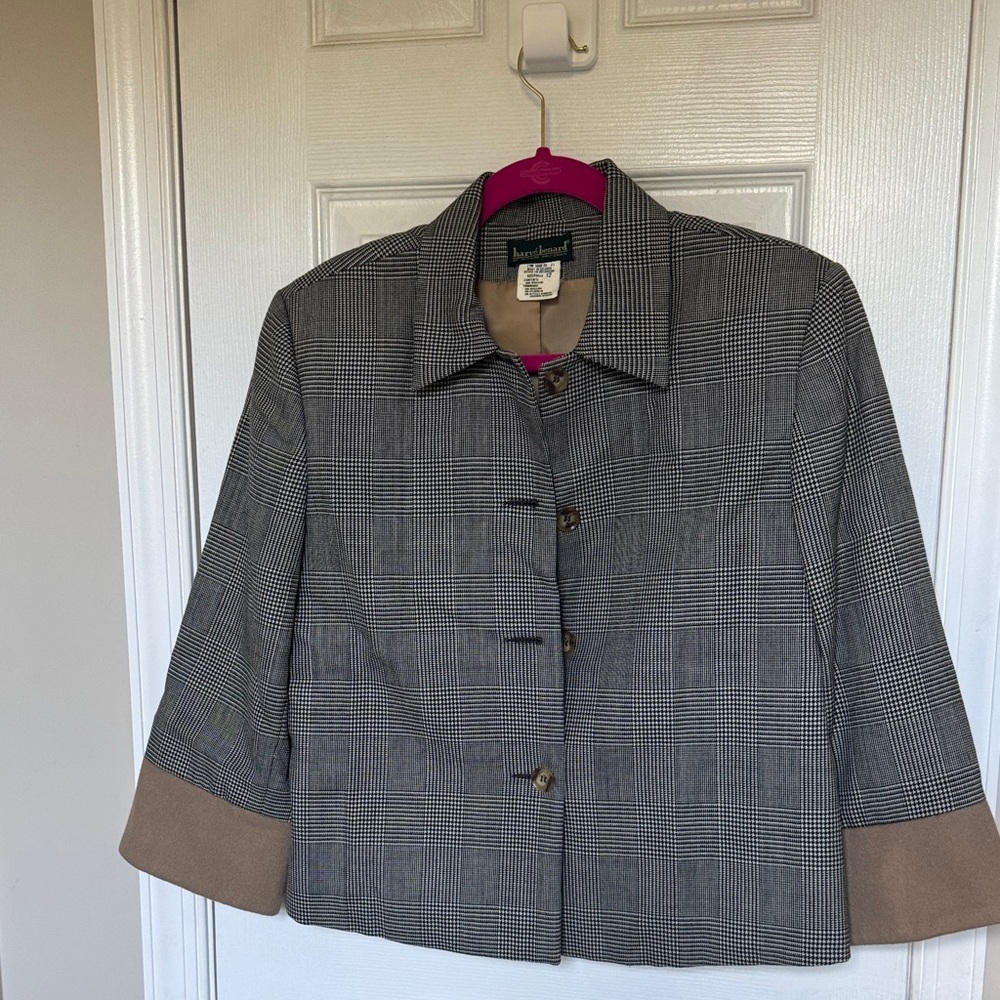 Plaid Blazer with Tan Accents
